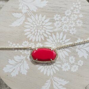 Kendra Scott Bright Red Gold Dylan Necklace